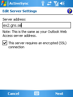 ActiveSync installation Hosted Exchange 2007