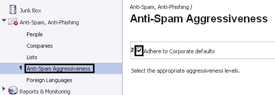Hur ändrar jag aggressiviteten på anti SPAM systemet