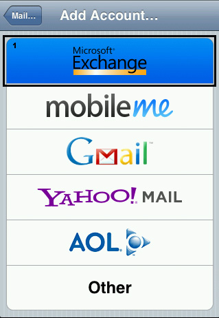 Install Apple IPhone hosted Exchange acount